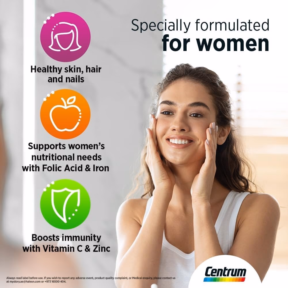 Centrum Women 60 Tablets – Daily Multivitamin for Energy, Immunity & Bone Health 2