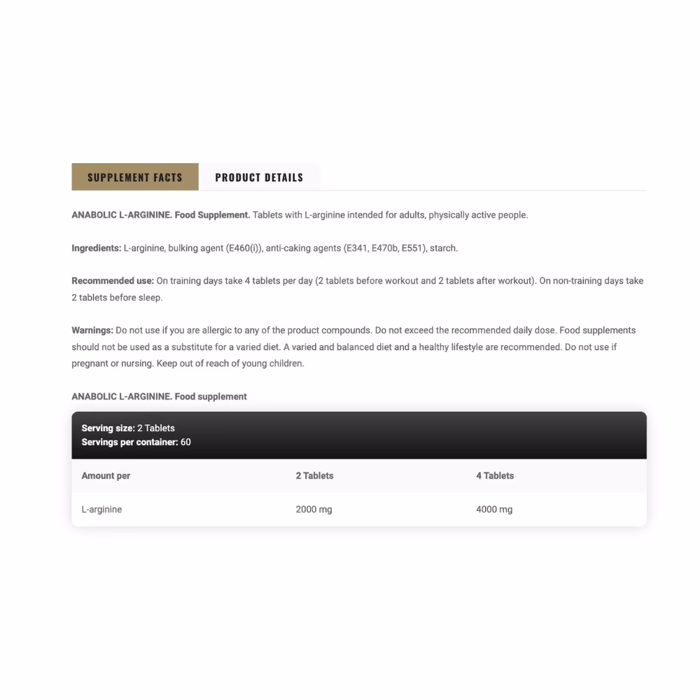 Kevin Levrone Anabolic L-Arginine-120 Tablets  2