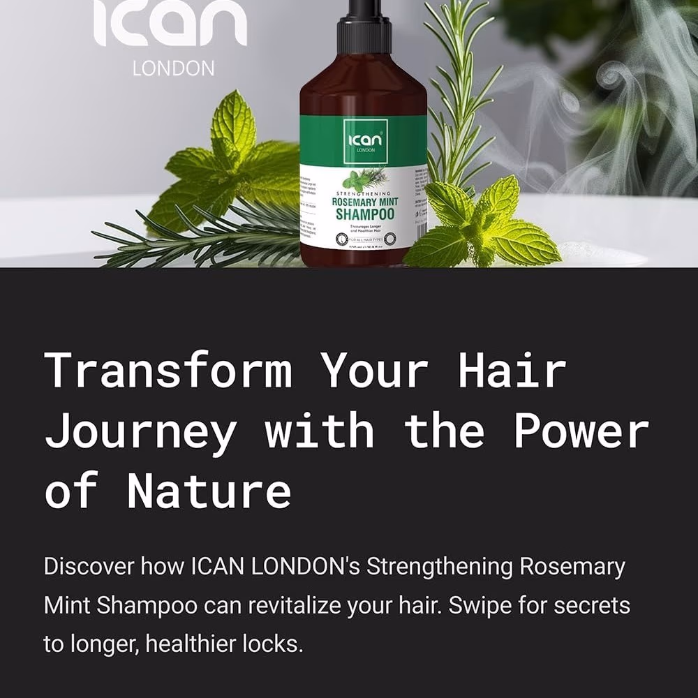 ICAN ROSEMARY MINT STRENGTHENING SHAMPOO 500ML 2