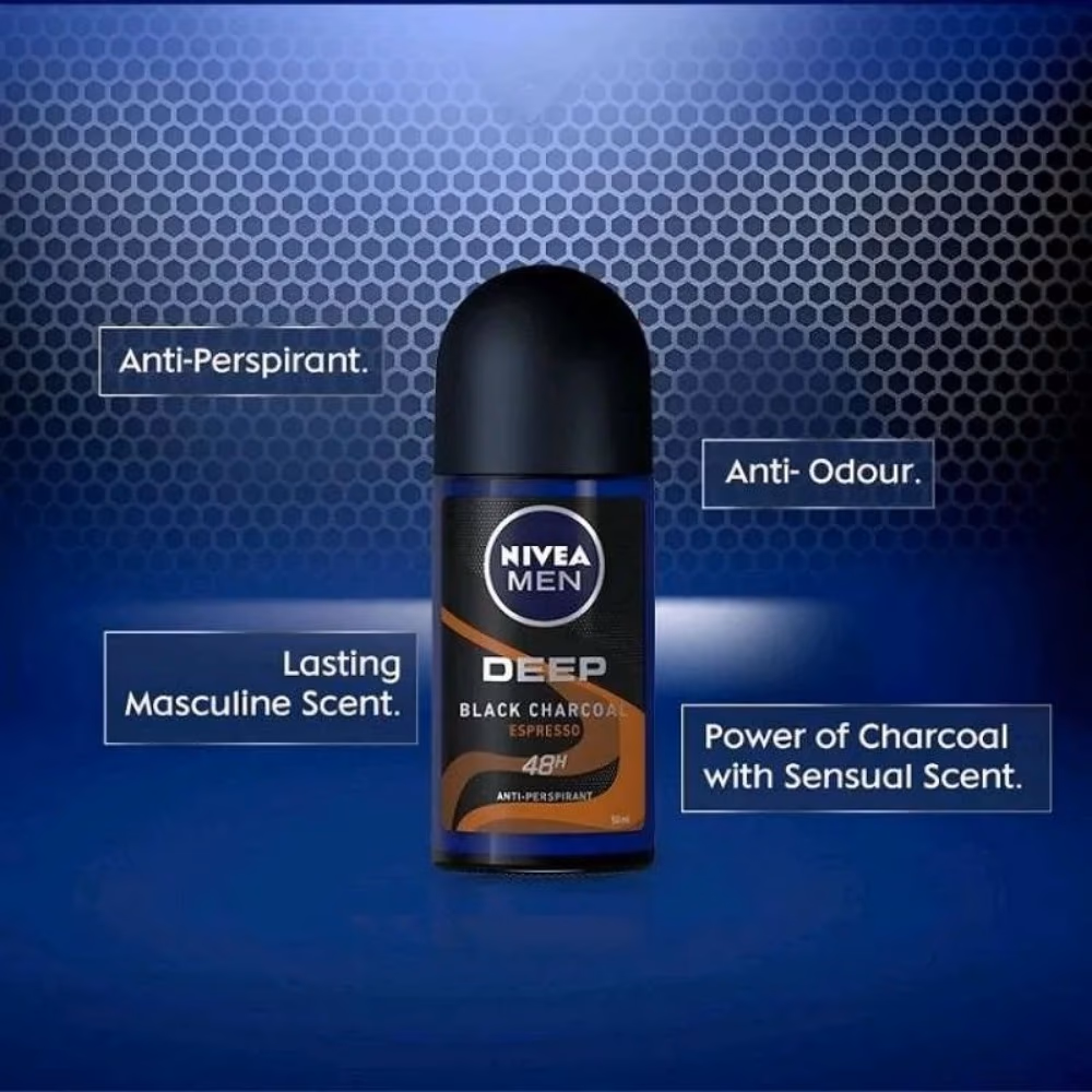 NIVEA Deo Roll On Deep Black Charcoal Espresso 50ml 2