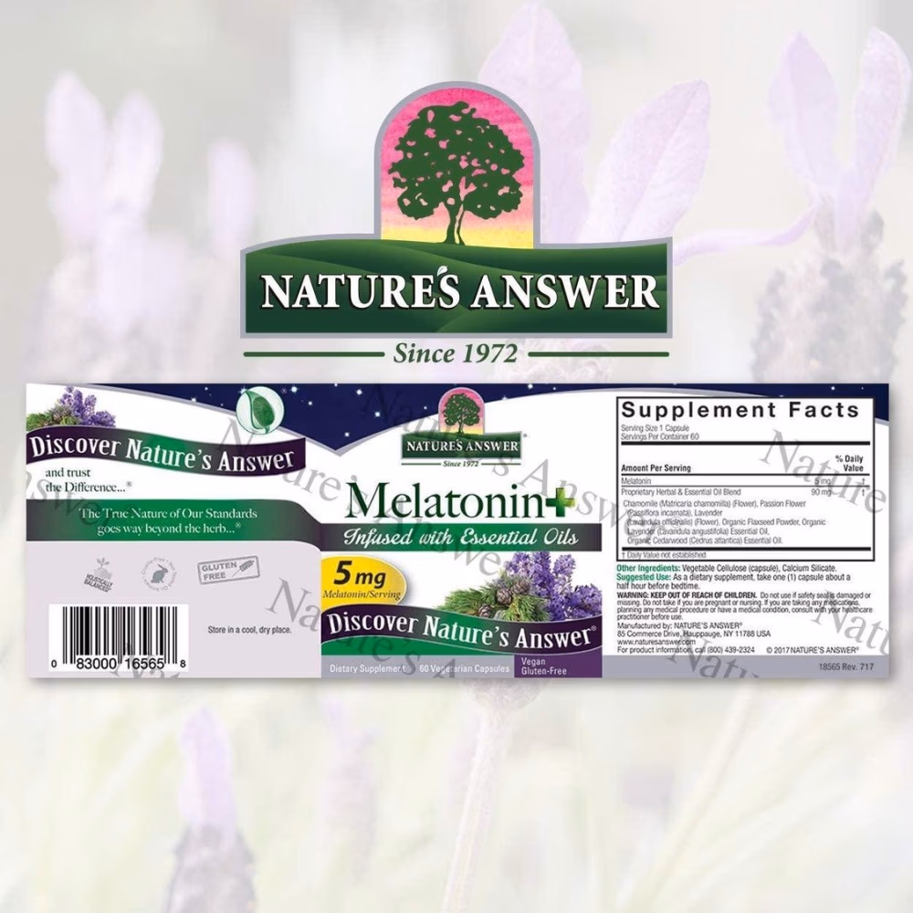 Natures Answer Melatonin+ 5mg-60 Capsules 4