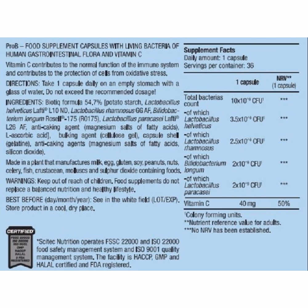 Scitec Prob 10B with Vitamin C Caps – 36 Caps 3