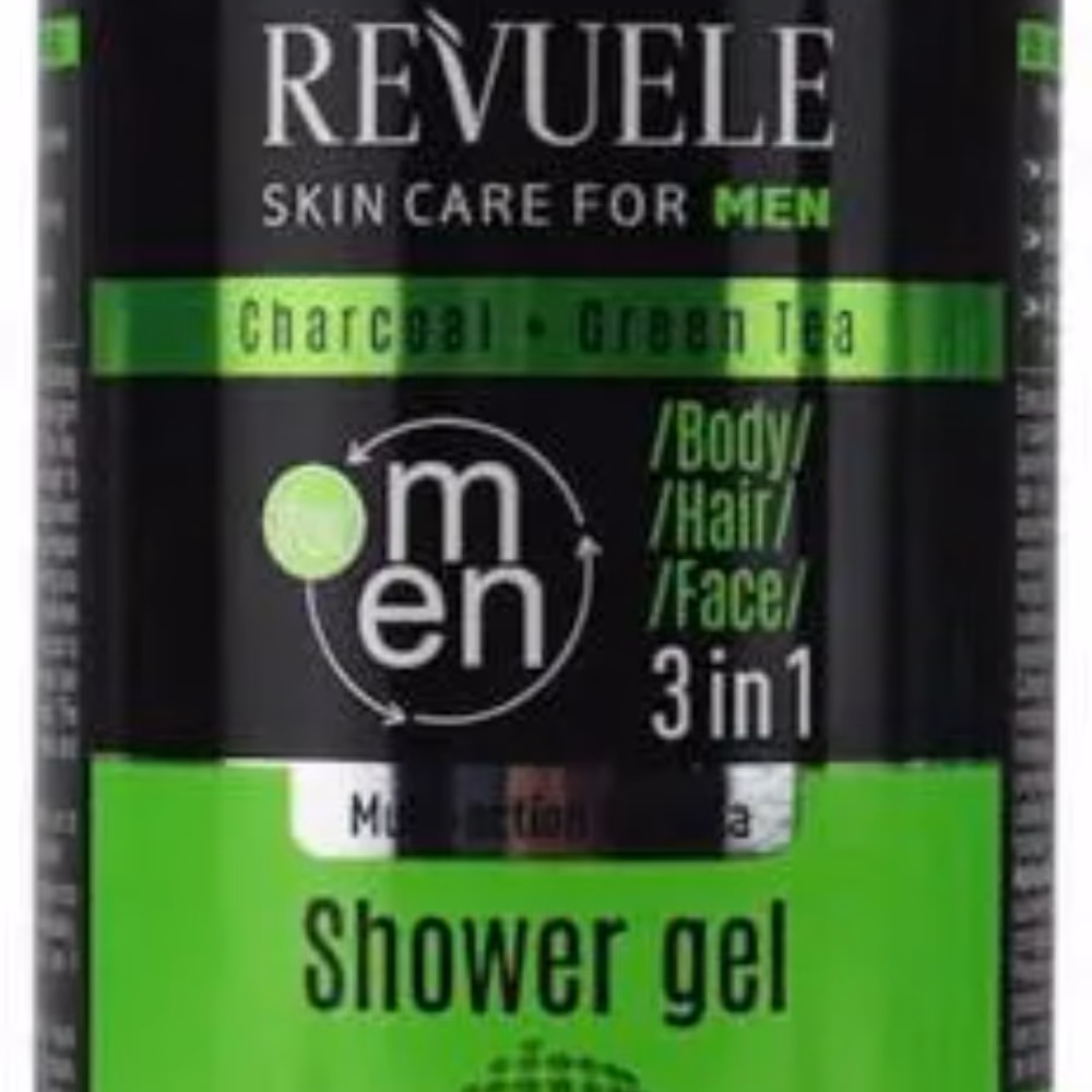 Revuele Men 3-in-1 Charcoal Green Tea Shower Gel 300ml 2