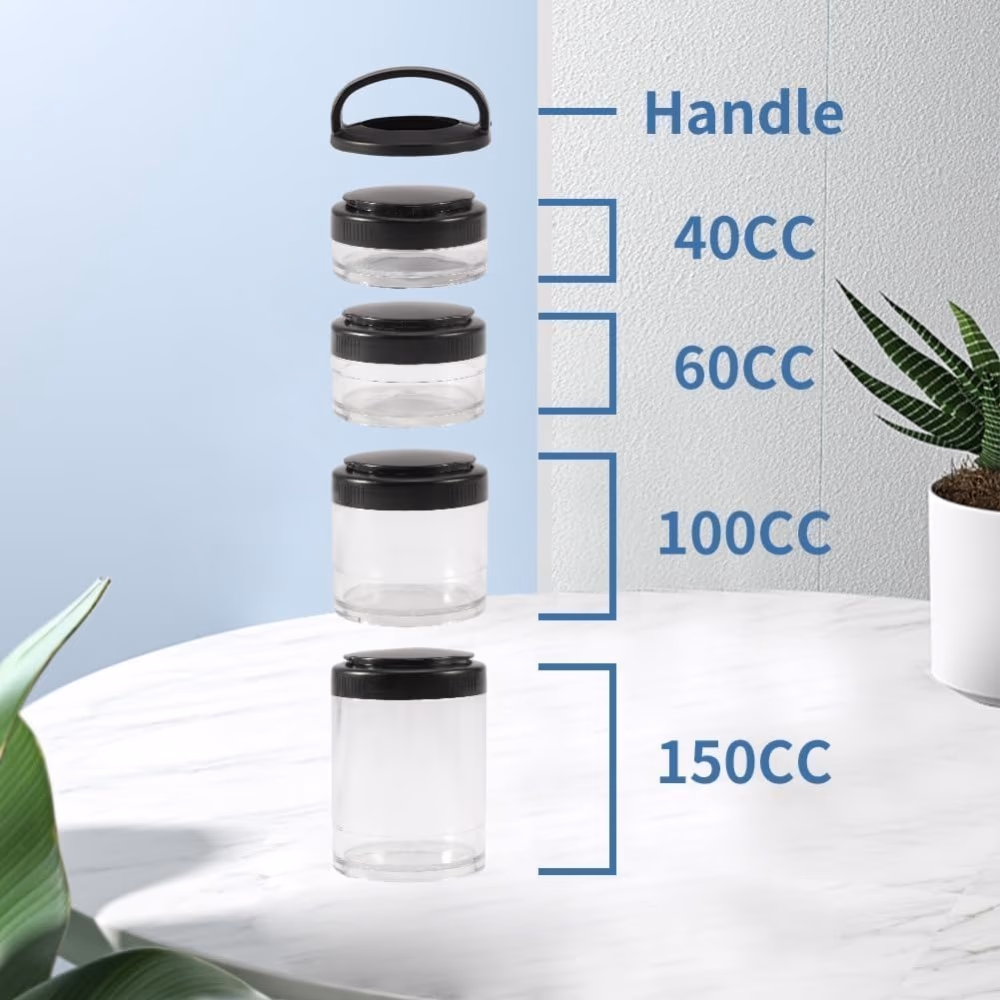 Blender Bottle GoStak Starter 4Pak - Black Color 3