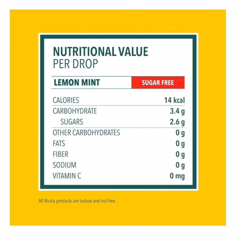 Ricola Lemon Mint Sugar Free Wrapped Drops - 45 Counts 4