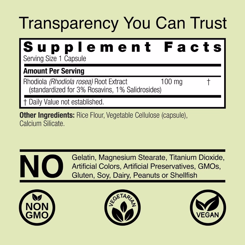 Natures Answer Rhodiola 100mg-60 Capsules 5