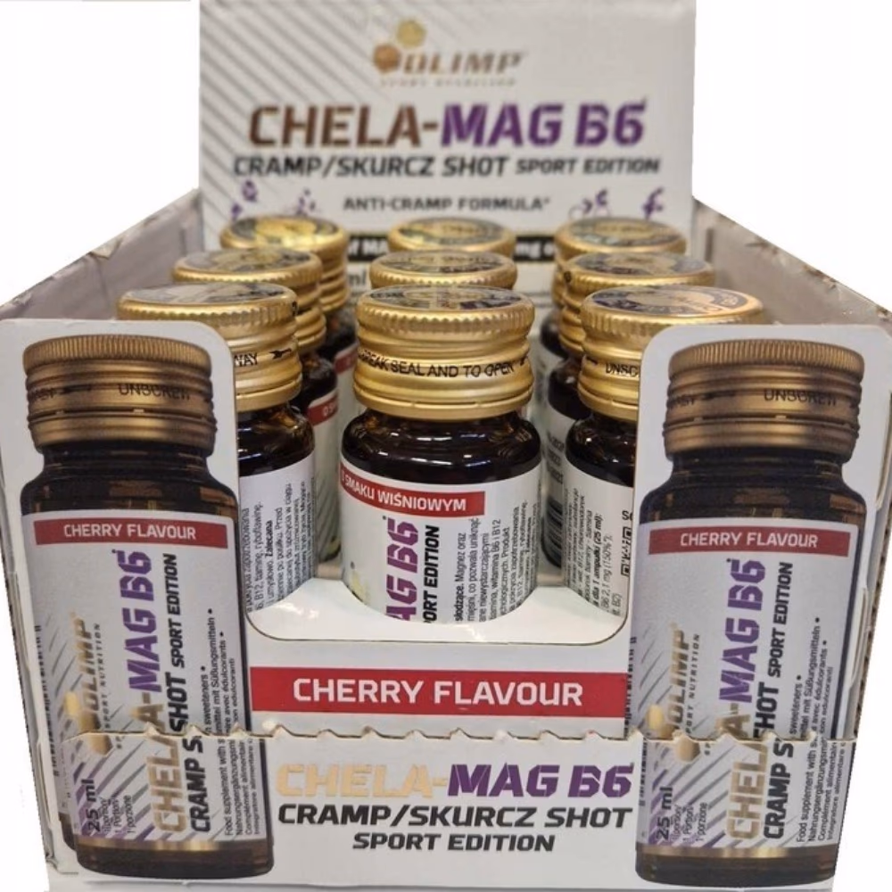 Olimp Chela-Mag B6 Cramp Shot – 9 x 25ml Cherry 5