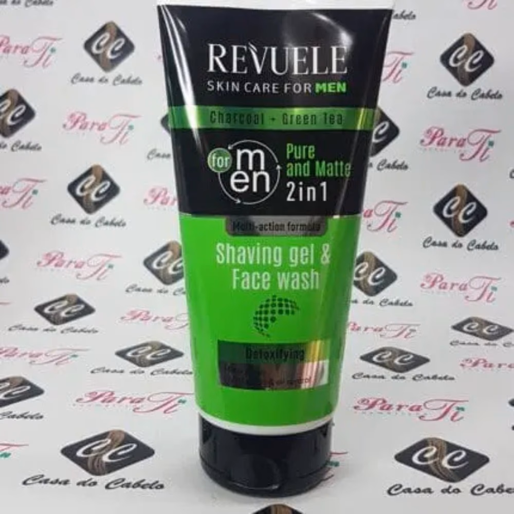 Revuele 2In1 Shave Gel-Face Wash Charcoal-Green Tea 180Ml 2