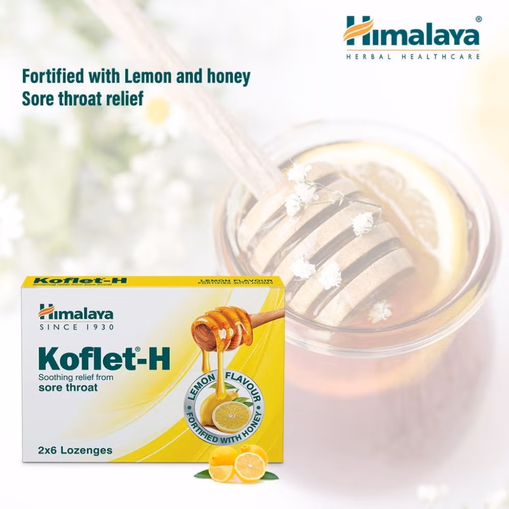 Himalaya Koflet-H Lemon Lozenges 12's. Sore Throat Relief 3