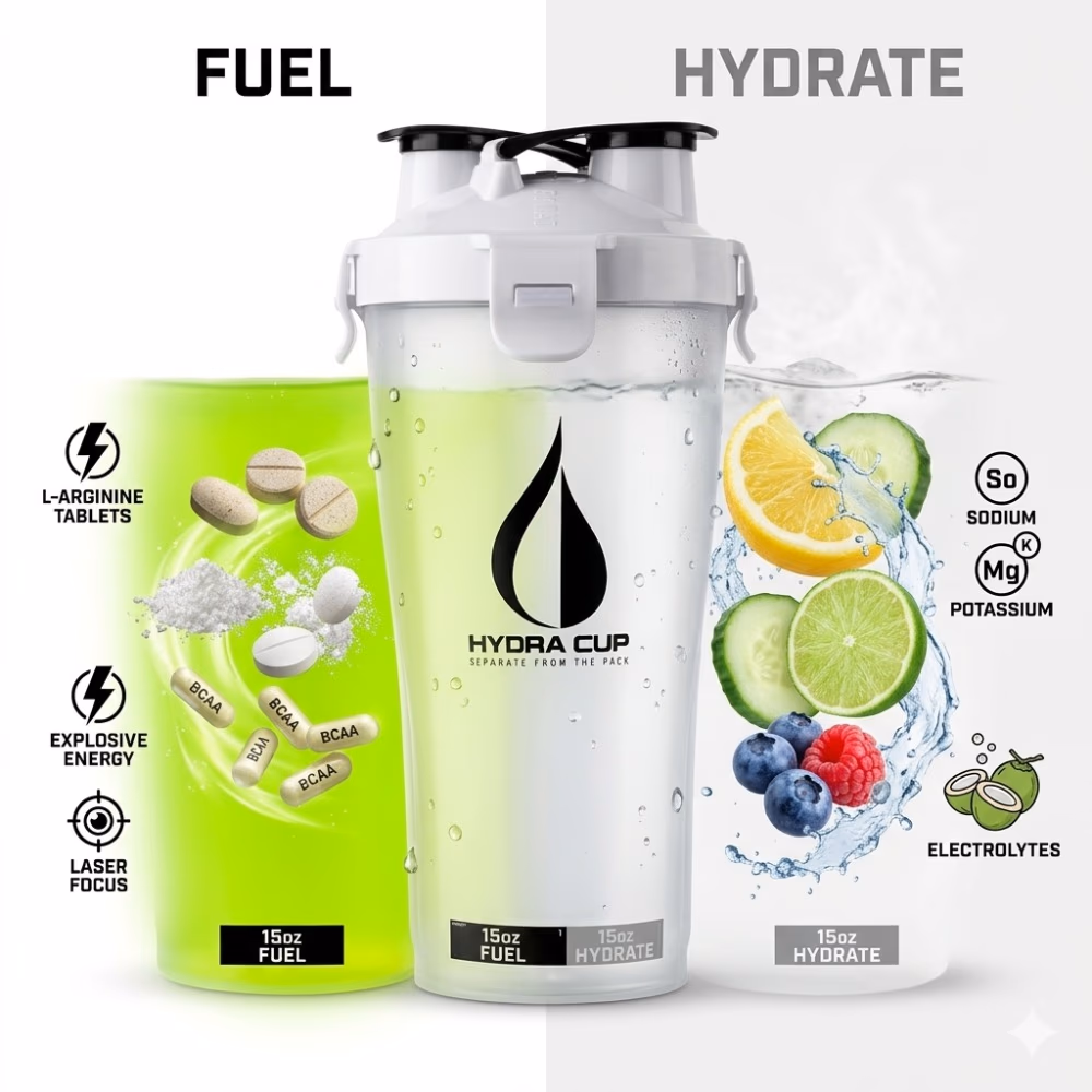 Hydra Cup Shaker Clear White 15oz 15oz 2
