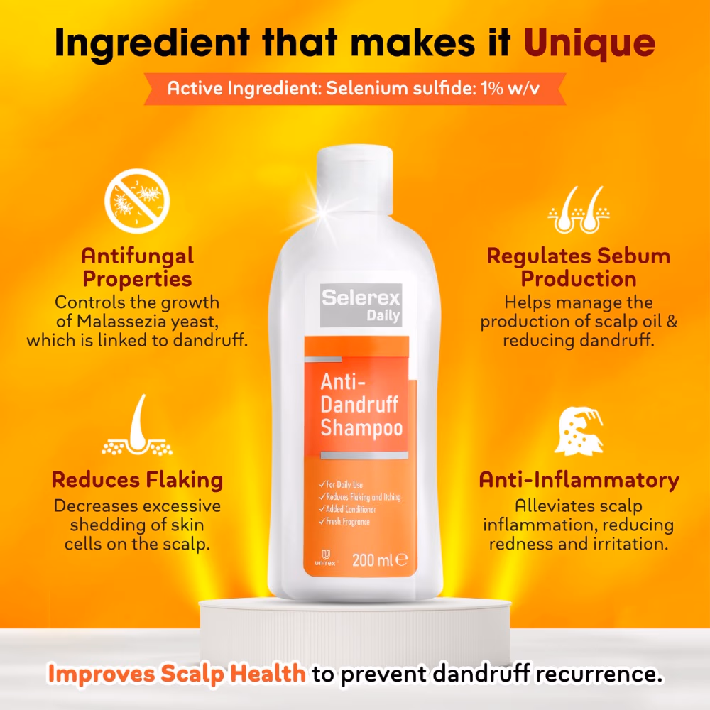 Selerex Daily Anti-Dandruff Shampoo - 200ML 3