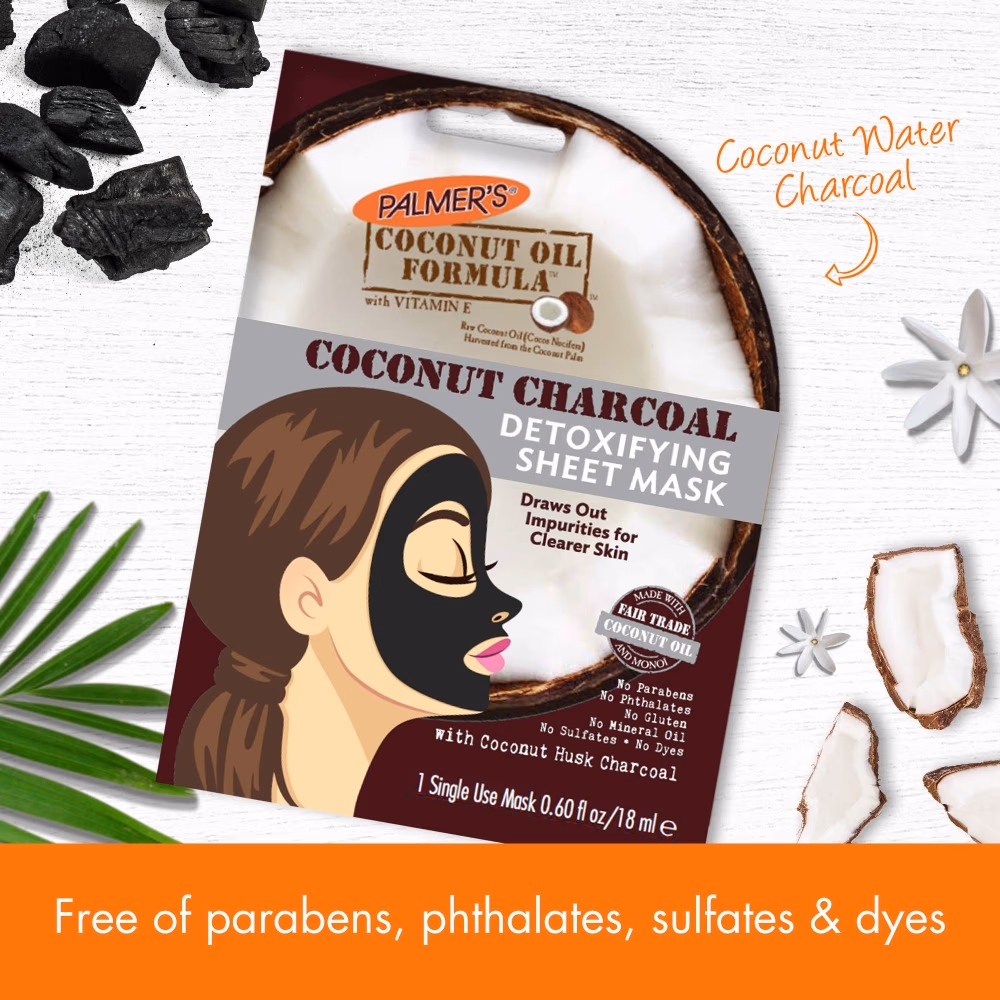 Palmers Coconut Charcoal Sheet Mask 18ml 2