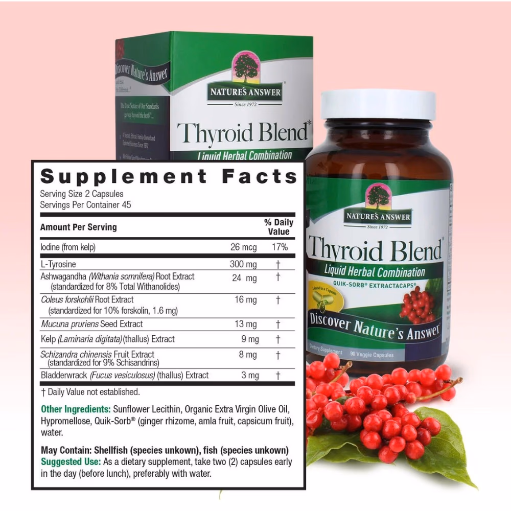 Natures Answer Thyroid Blend 90 Vegetarian Capsules 3
