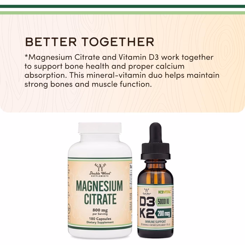 Double Wood Magnesium Citrate 800 mg-180 Capsules 5