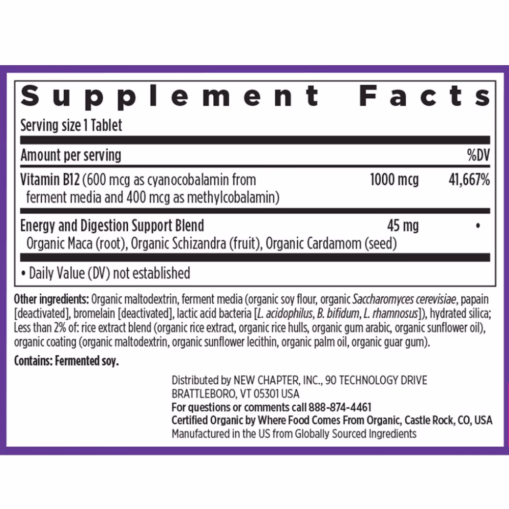 New Chapter Fermented Vitamin B-12 - 30 Tablets 2