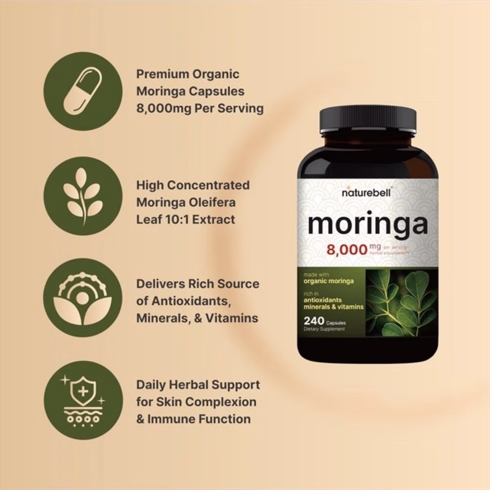 NatureBell Moringa 8000mg 240 Capsules 3