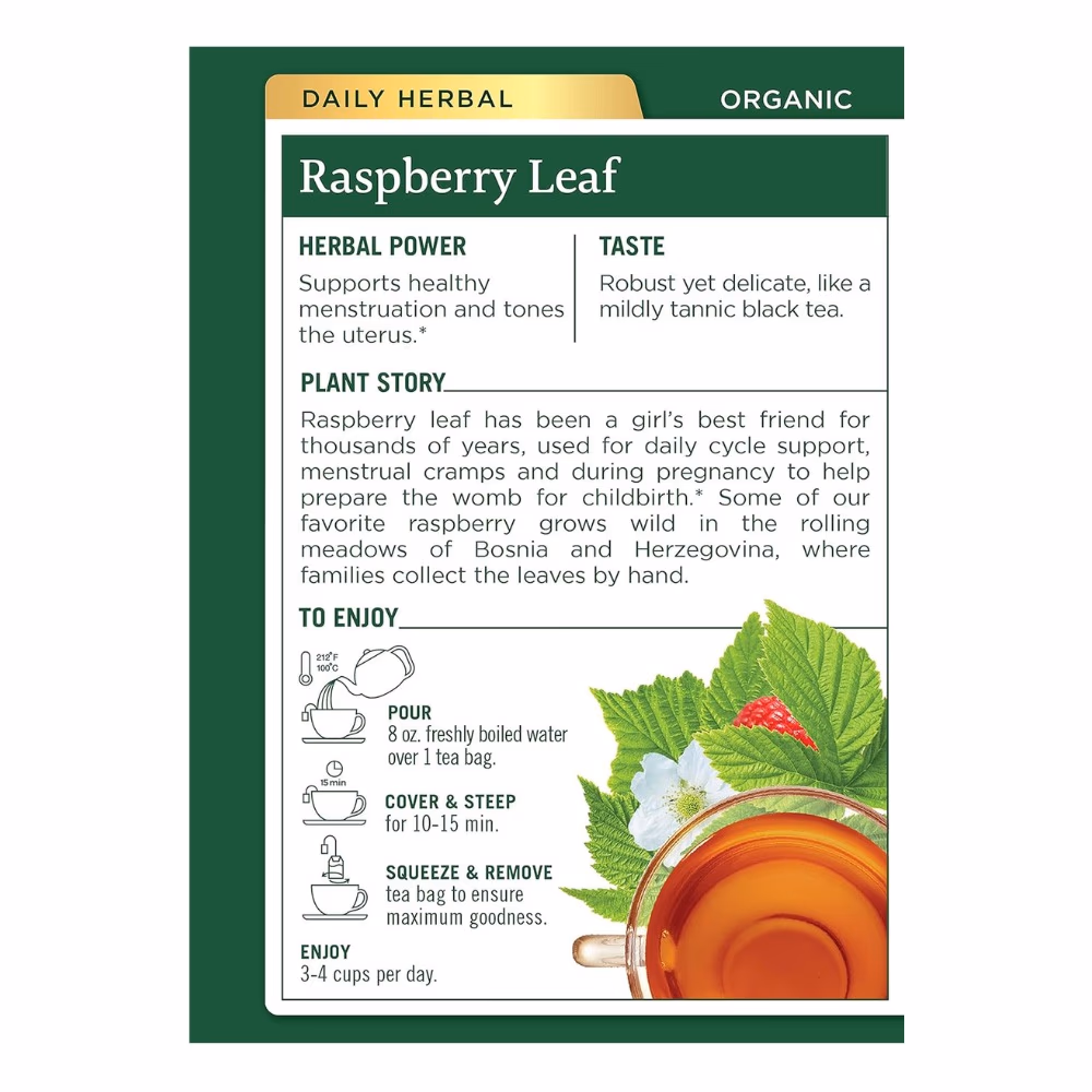 Traditional Organic Raspberry Leaf Tea Bags 16s  4