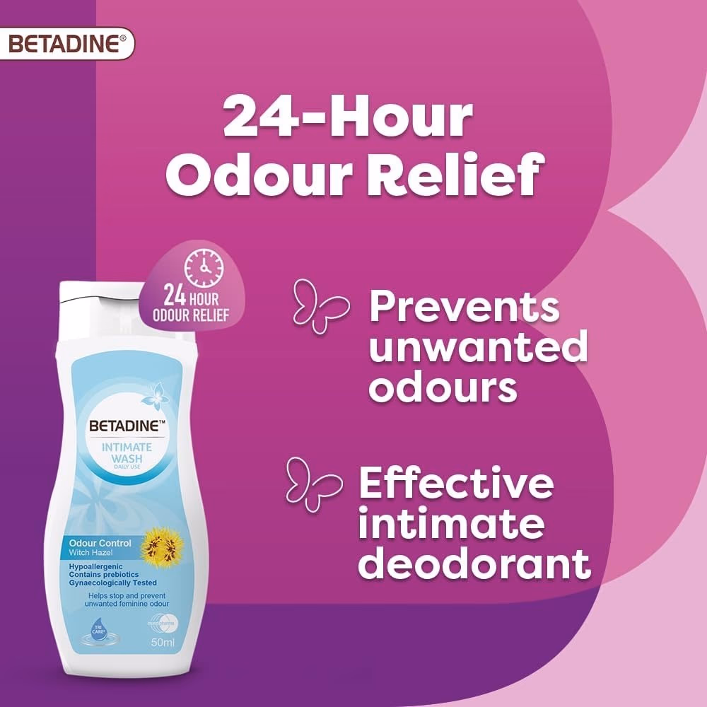 Betadine Intimate Wash Odour Control Hazel 50ml 2