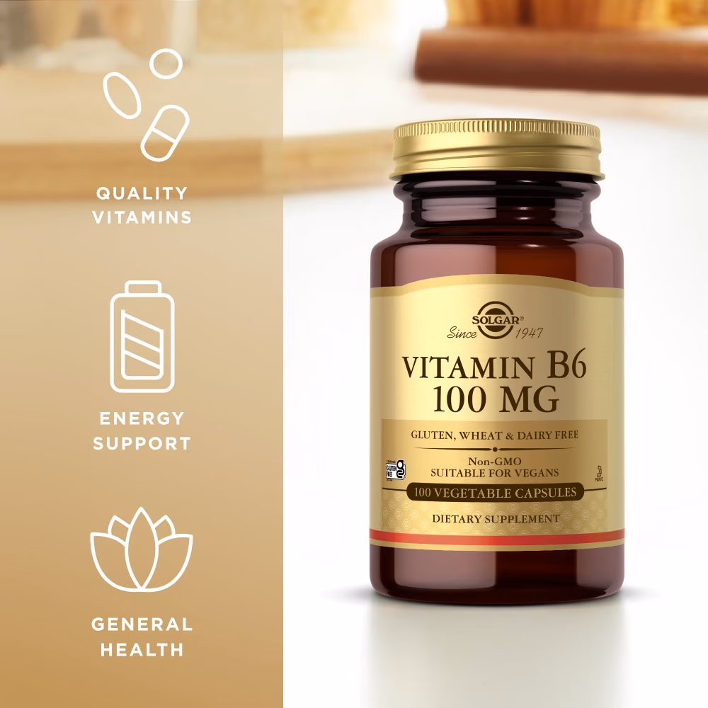 Solgar Vitamin B6 100mg 100 Veg Capsules 3
