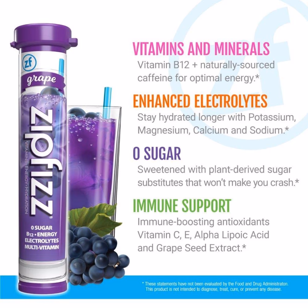 Zipfizz Electrolyte Multivitamin 11g Grape 4