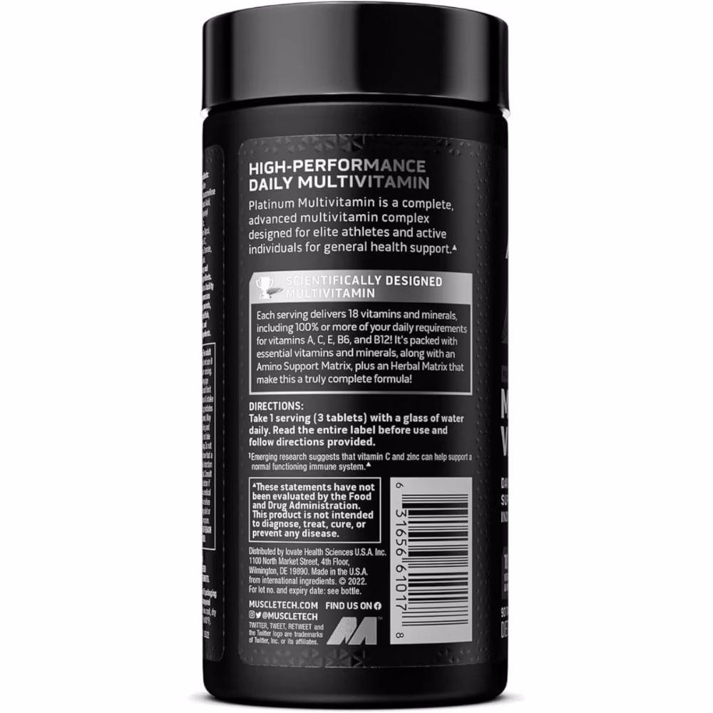 MuscleTech Platinum Multivitamin-180 Tablets  3