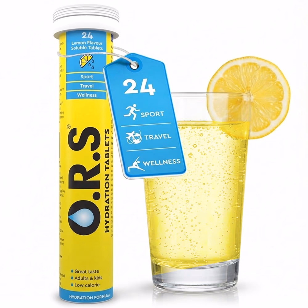 ORS SOLUBLE EFFERVESCENT TABLETS LEMON 24S 3