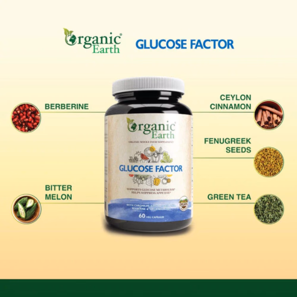 Organic Earth Glucose Factor – 60 Veg Capsules 2