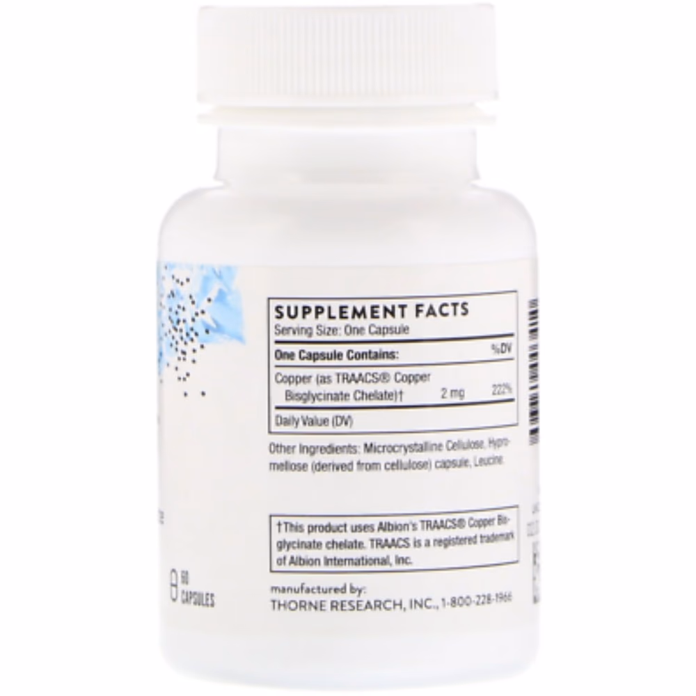 Thorne Copper Bisglycinate 60 Capsules 2