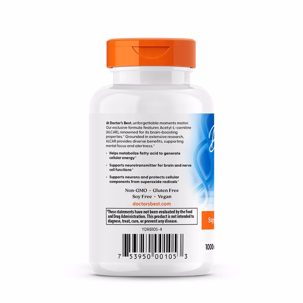 Doctor's Best Acetyl L-Carnitine 1000MG - (60 Veg Caps) 3