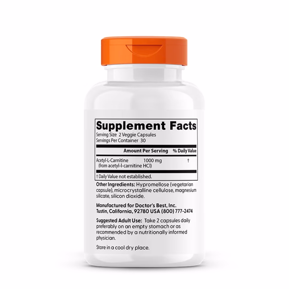 Doctor's Best Acetyl L-Carnitine 1000MG - (60 Veg Caps) 2