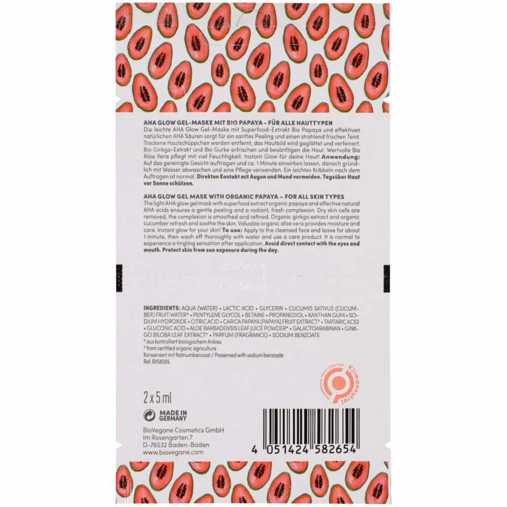 BIO VEGANE Skinfood Bio Organic Papaya Glow Gel Mask 2 x 5ml 2