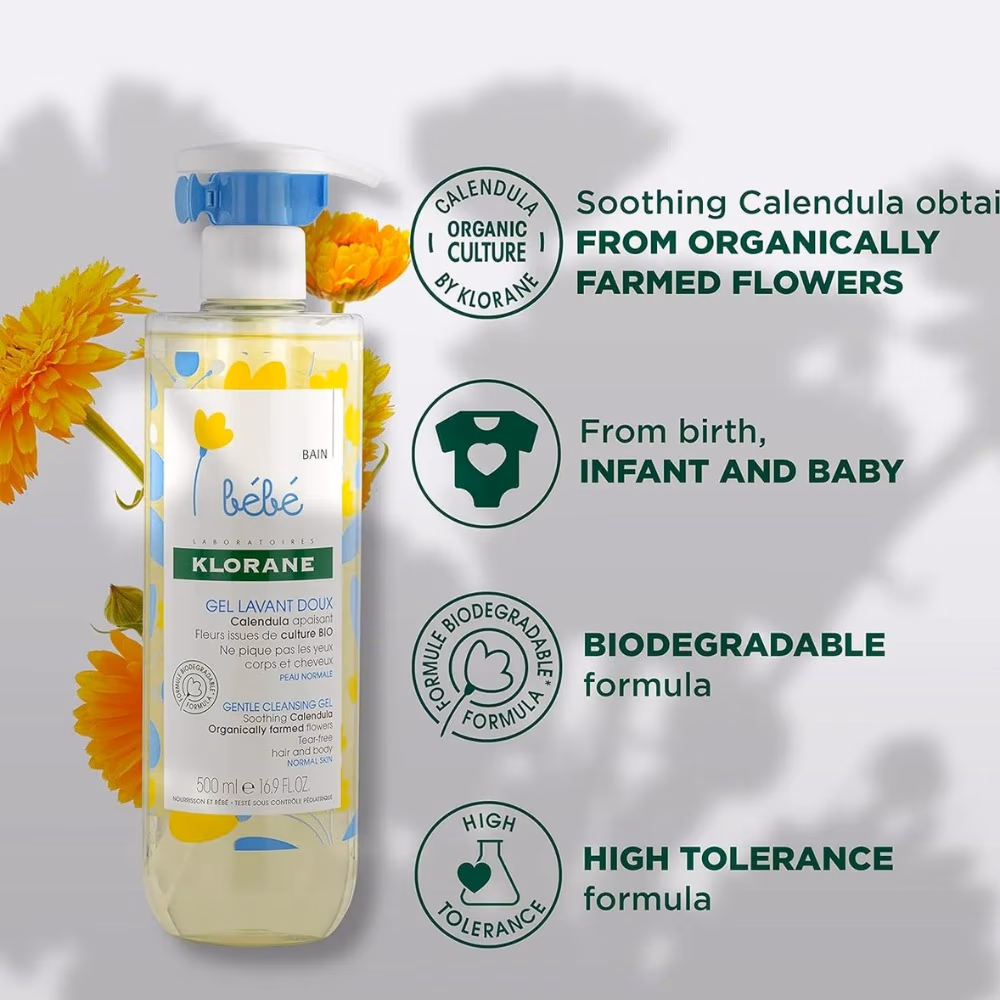 Klorane Baby Gentle Cleansing Gel With Pump 500ml 3