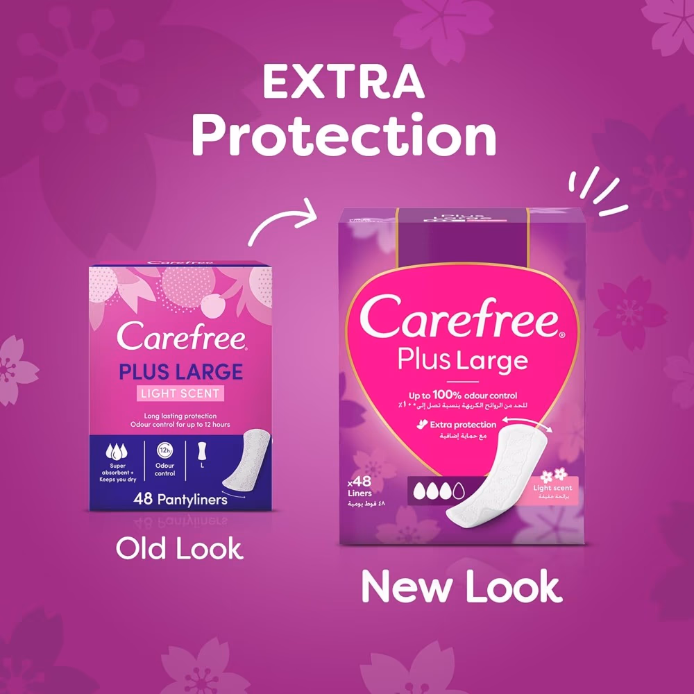Carefree Plus Large Liners – Unscented, 48 Liners 2