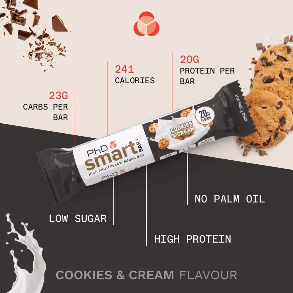 PhD Smart Bar Cookies and Cream 64g 3