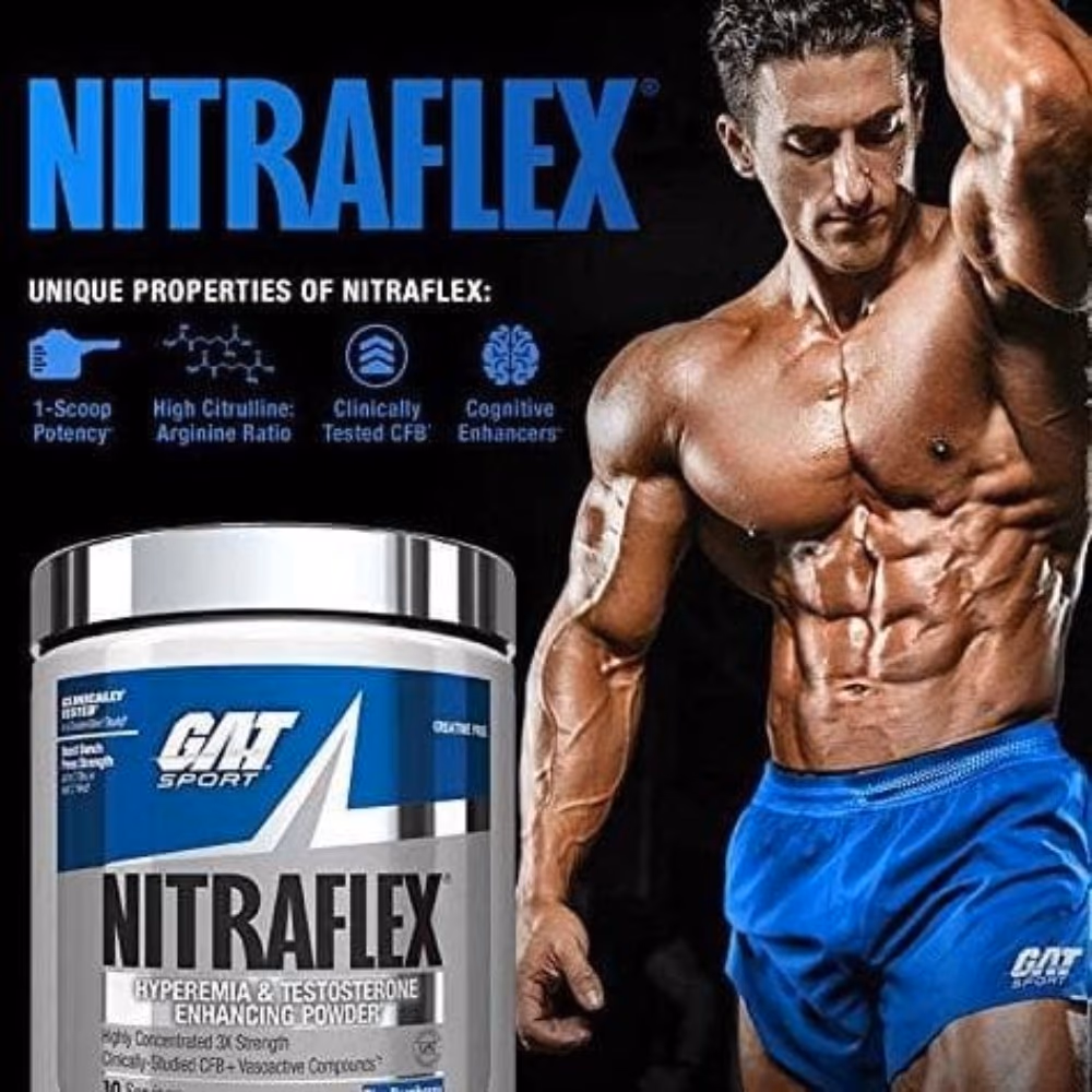 GAT Sport Nitraflex Blue Raspberry 30 Servings 4