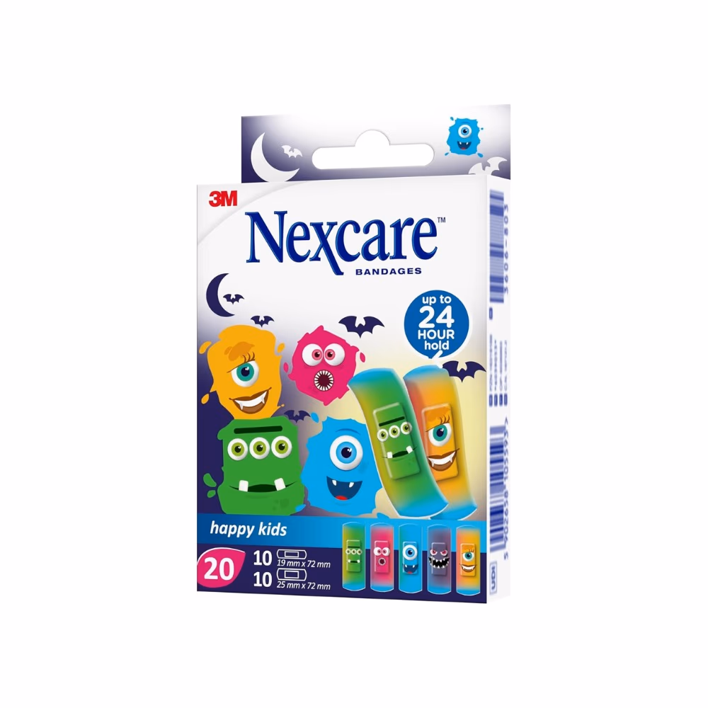 3M Nexcare Happy Kids Monsters Bandages - Assorted Size - 20 Bandages 2