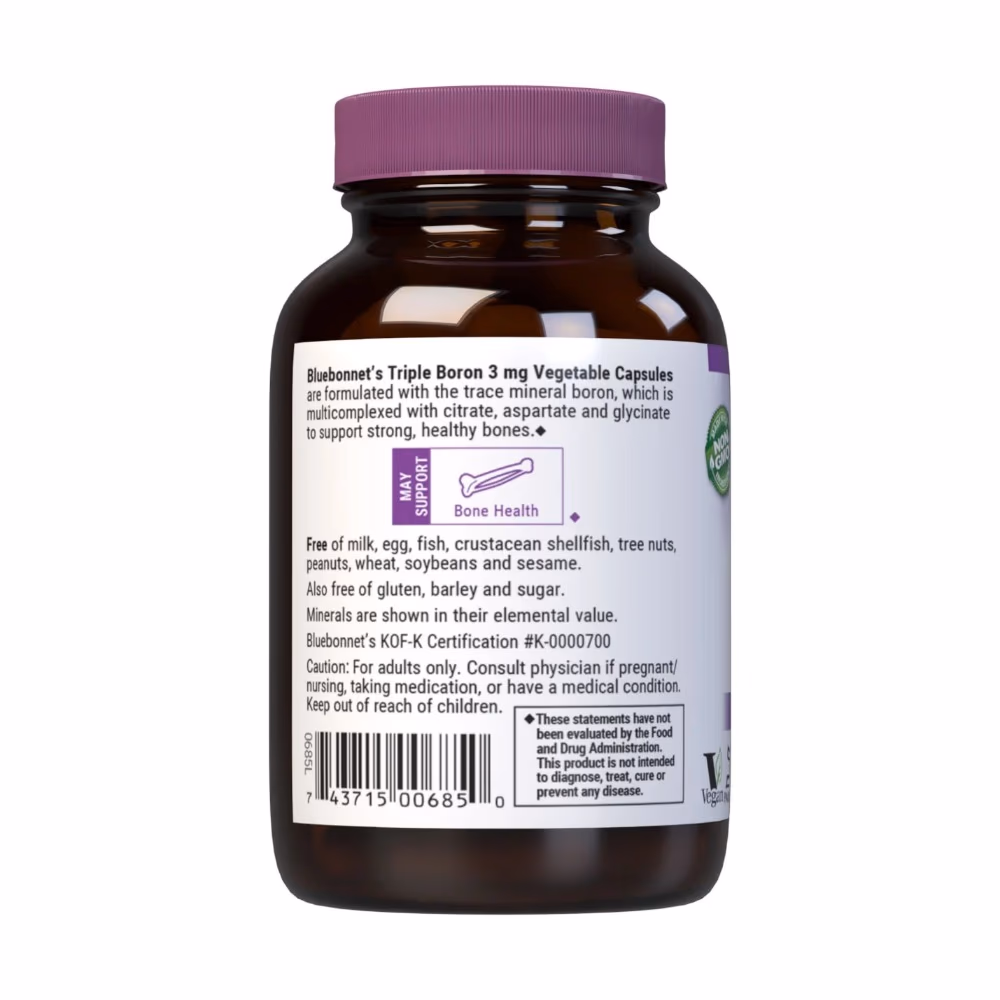 Bluebonnet Triple Boron 90 Veg Capsules 2