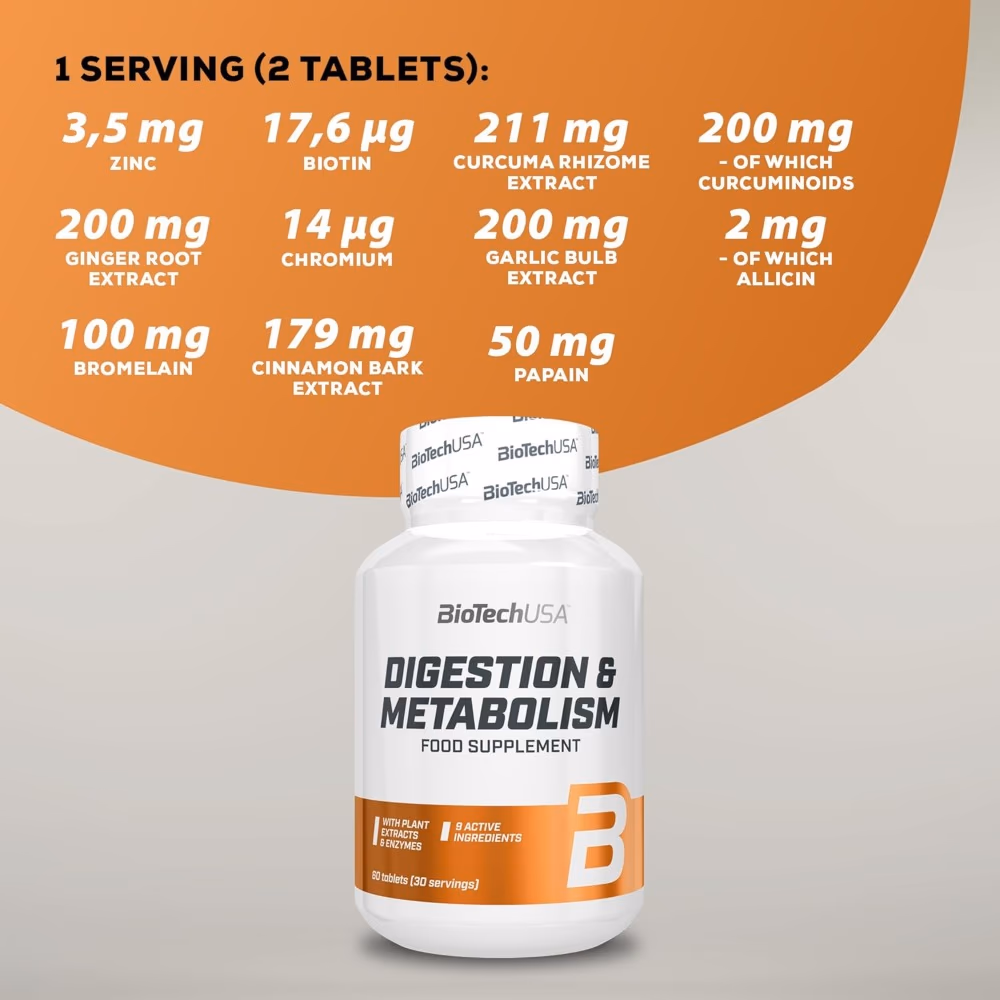 BioTechUSA Digestion & Metabolism Tablets 60s – Support for Digestive Health & Energy Balance 5