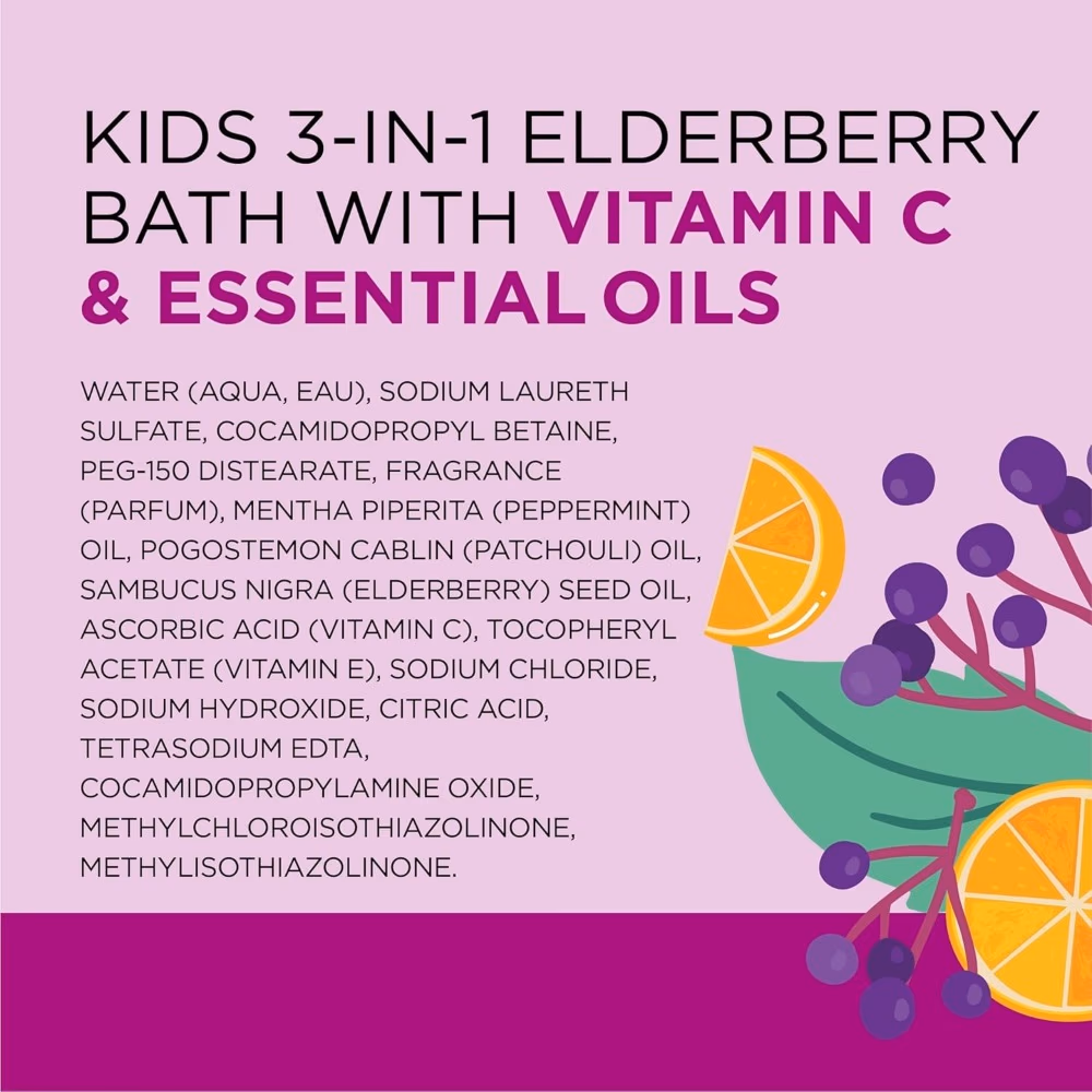 Dr Teal’s Kids 3 in 1 Elderberry Bath, Wash & Shampoo 591ml 5