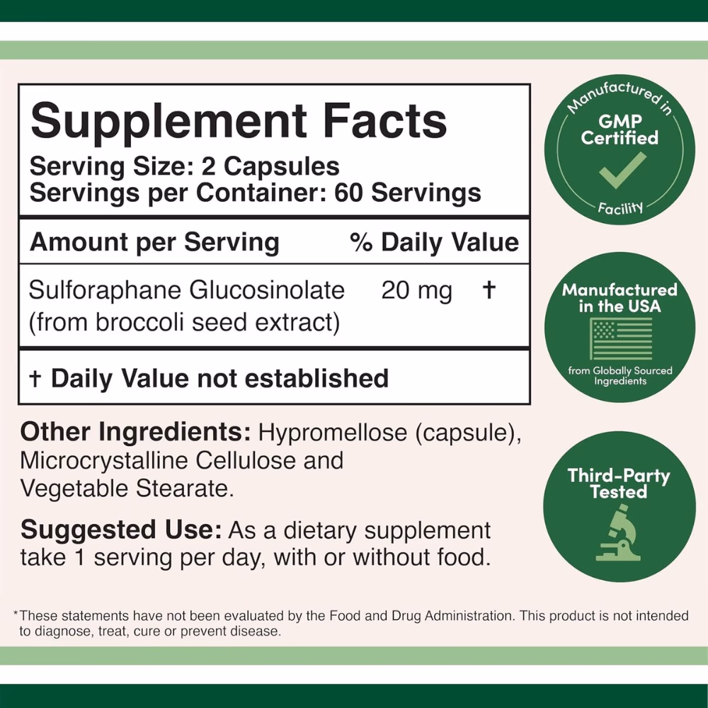 Double Wood Sulforaphane 20mg 120 Capsules 2