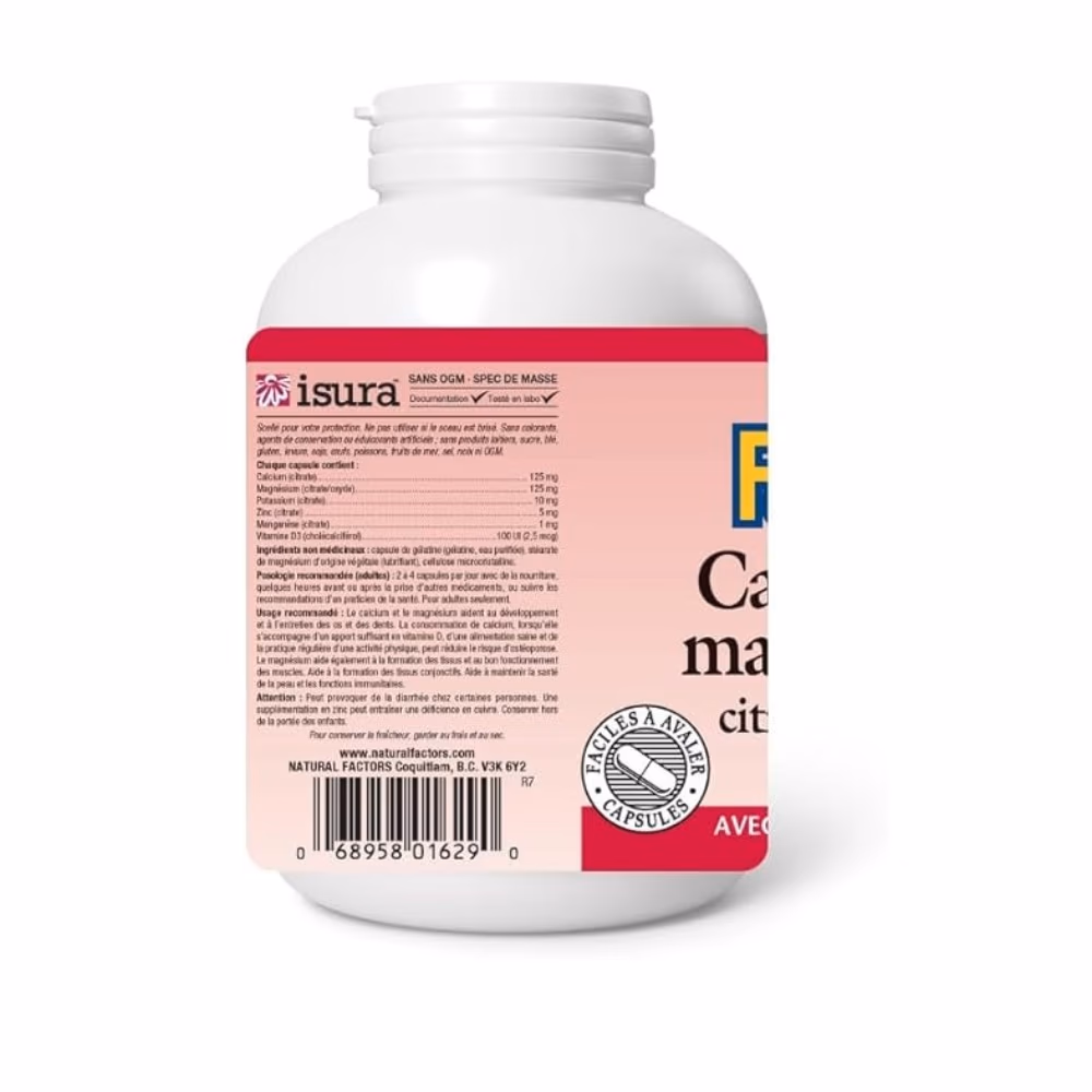 Natural Factors Calcium &amp; Magnesium Vitamin D3 180 Capsules 2
