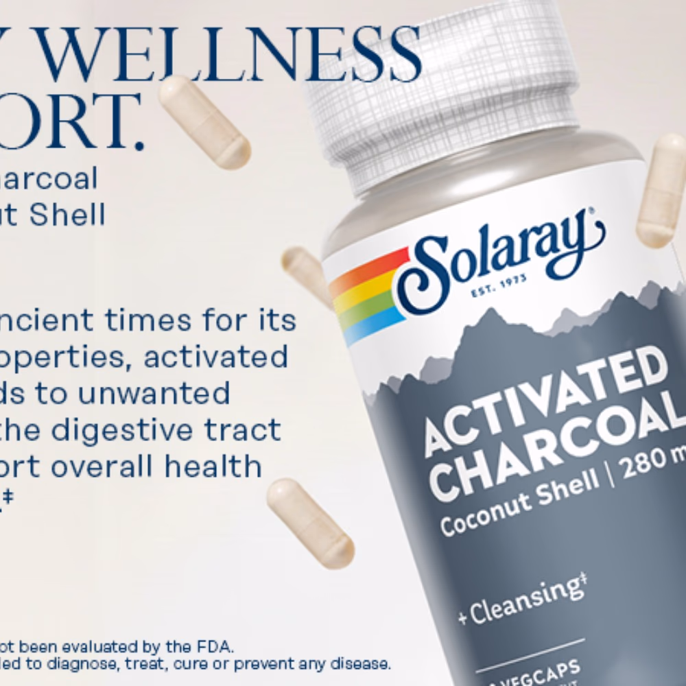 Solaray Activated Charcoal 280mg -90 Capsules 3