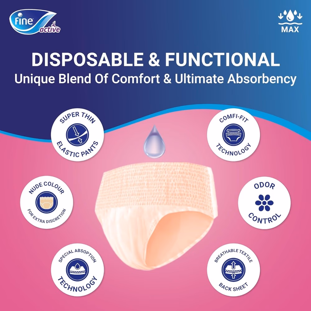 Fine Care Active Women Medium Pull-Up Diapers – 12s 3