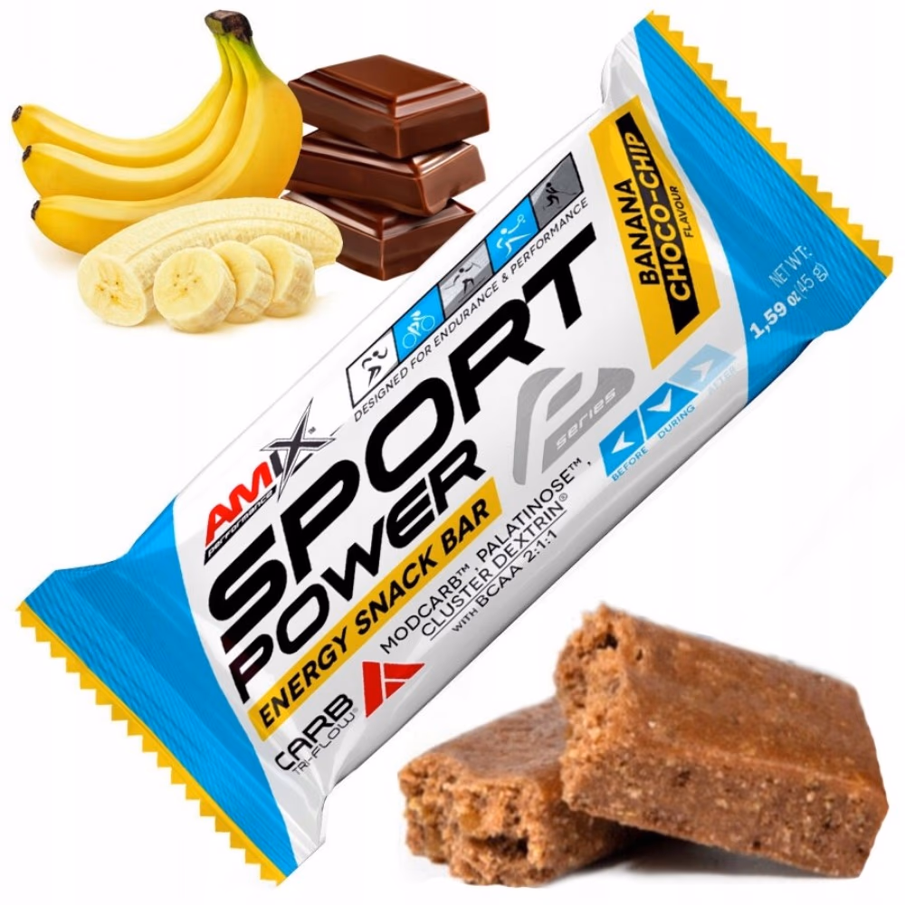 Amix Sport Power Energy Bar Banana Chocolate 45g 2