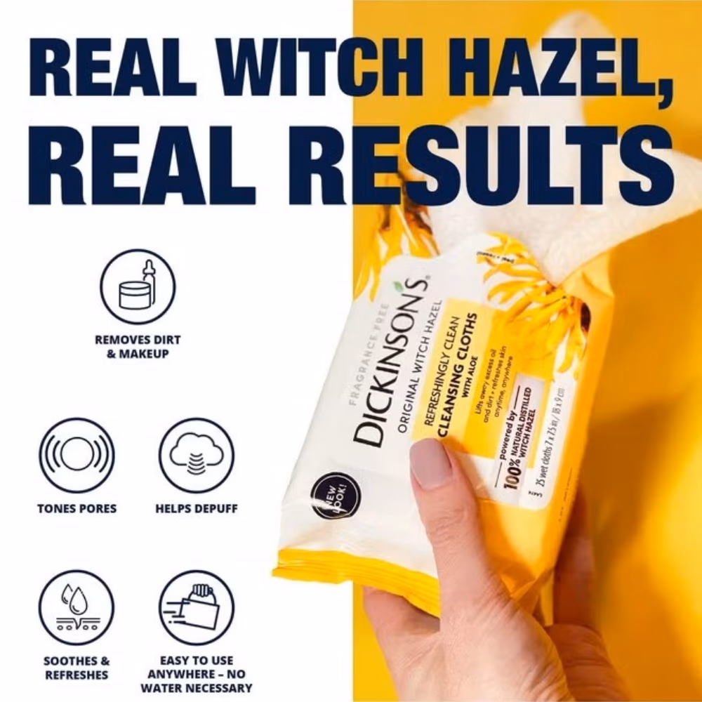 Dickinson’s Witch Hazel Cleansing Cloths 25s 5