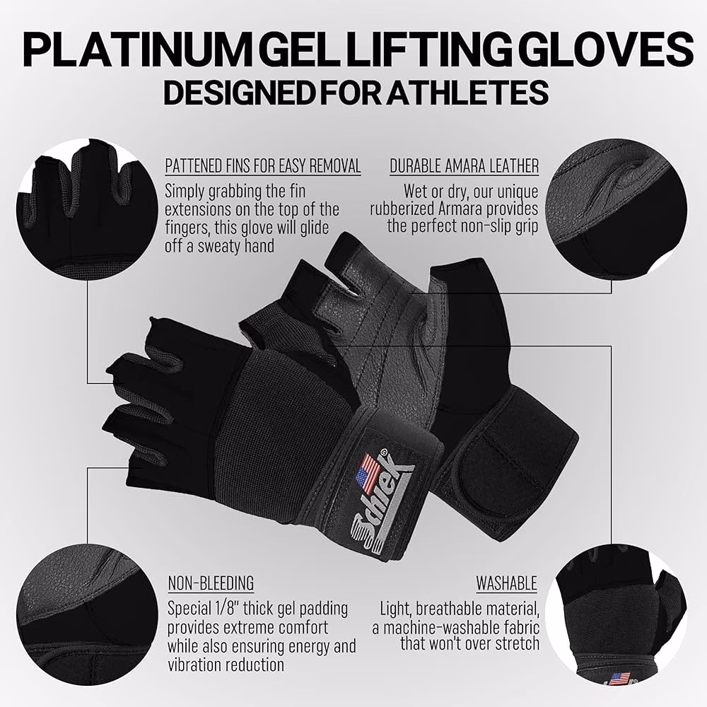 Schiek Platinum Gel Padding Lifting Gloves M 530 2