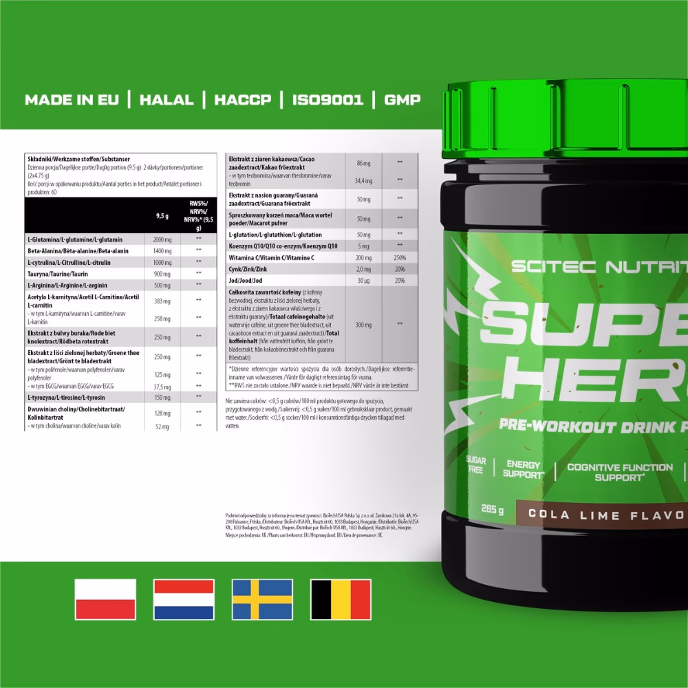 Scitec Superhero Cola Lime 285g 2
