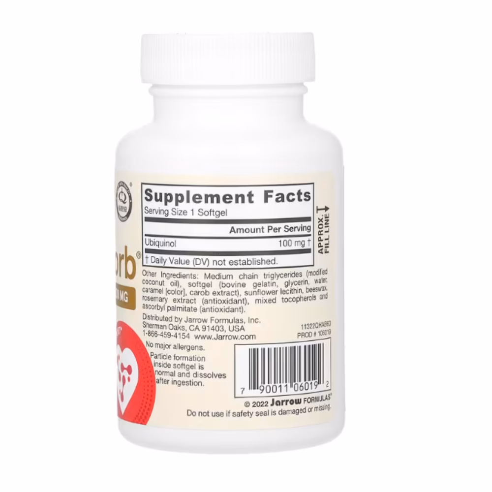 Jarrow Ubiquinol QH-Absorb 100mg Softgels 60s 5