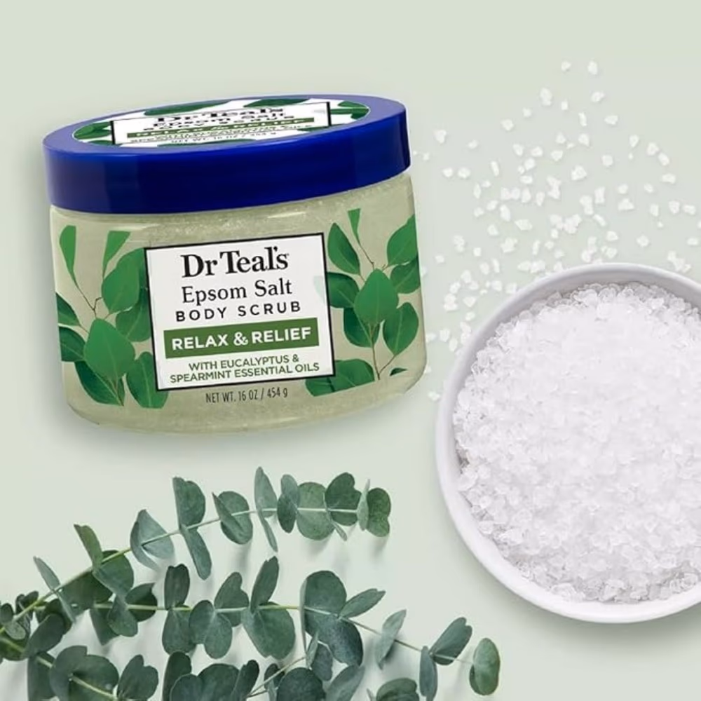Dr Teals Epsom Salt Body Scrub Eucalyptus & Spearmint 454g 4