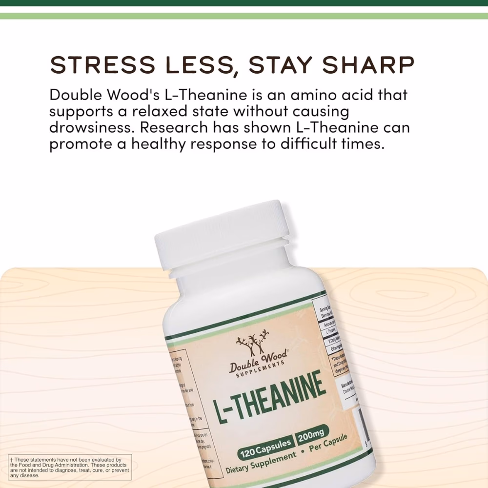 Double Wood L-Theanine 200 mg-120 Capsules 4